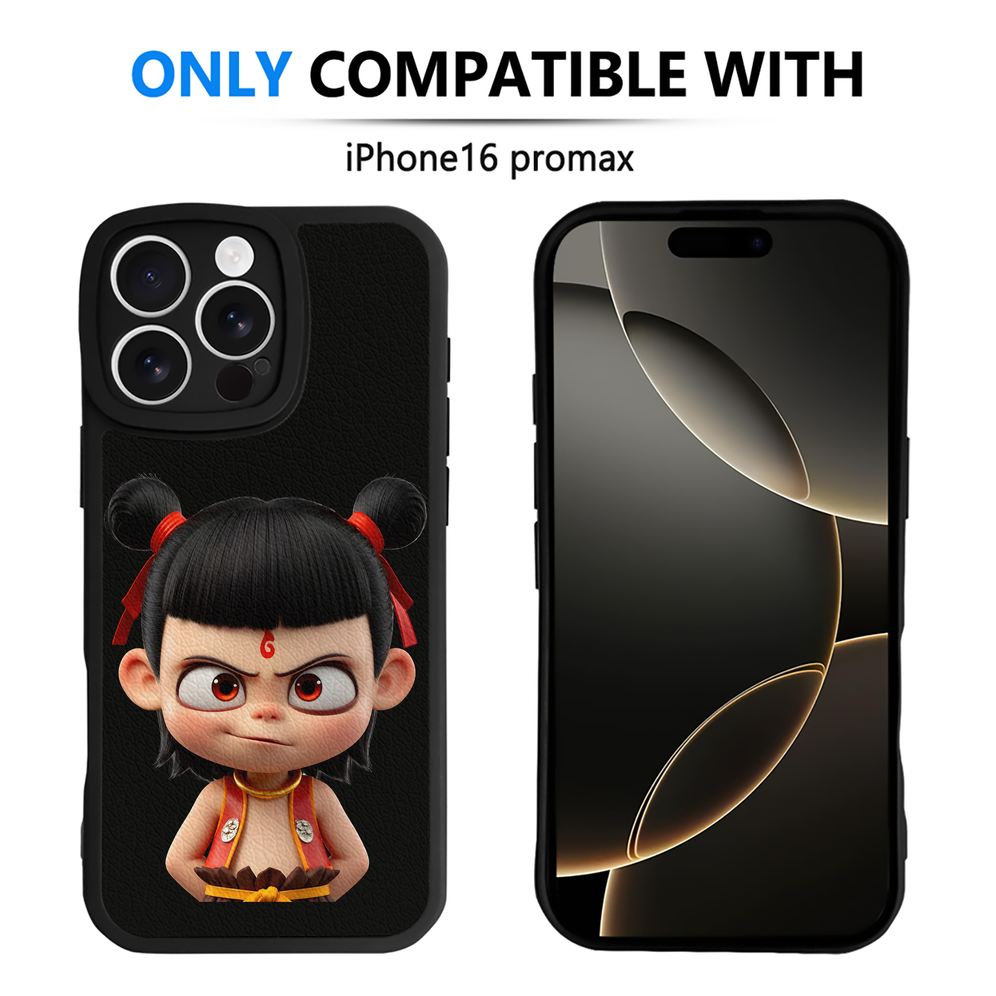 （画像用） Ne Zha 2 ナタ 魔童の大暴れ 【iPhone 16シリーズ対応】シリコンスマホケース（レザー調） 材質：シリコン